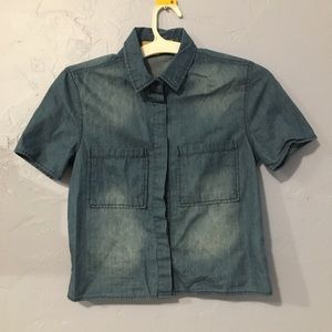 Cropped chambray shirt